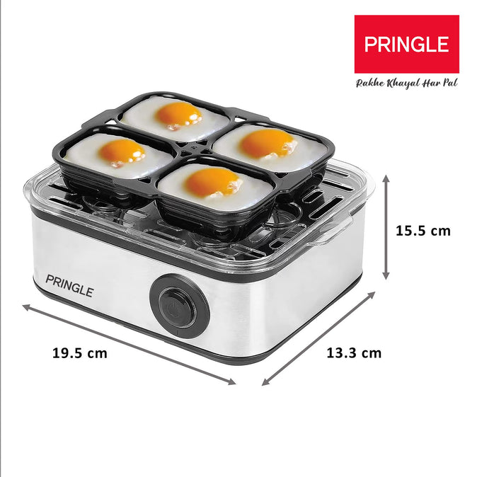 Pringle 2 in 1 Egg Boiler and Poacher 500-Watt (Silver & Grey) - Pringle Appliances