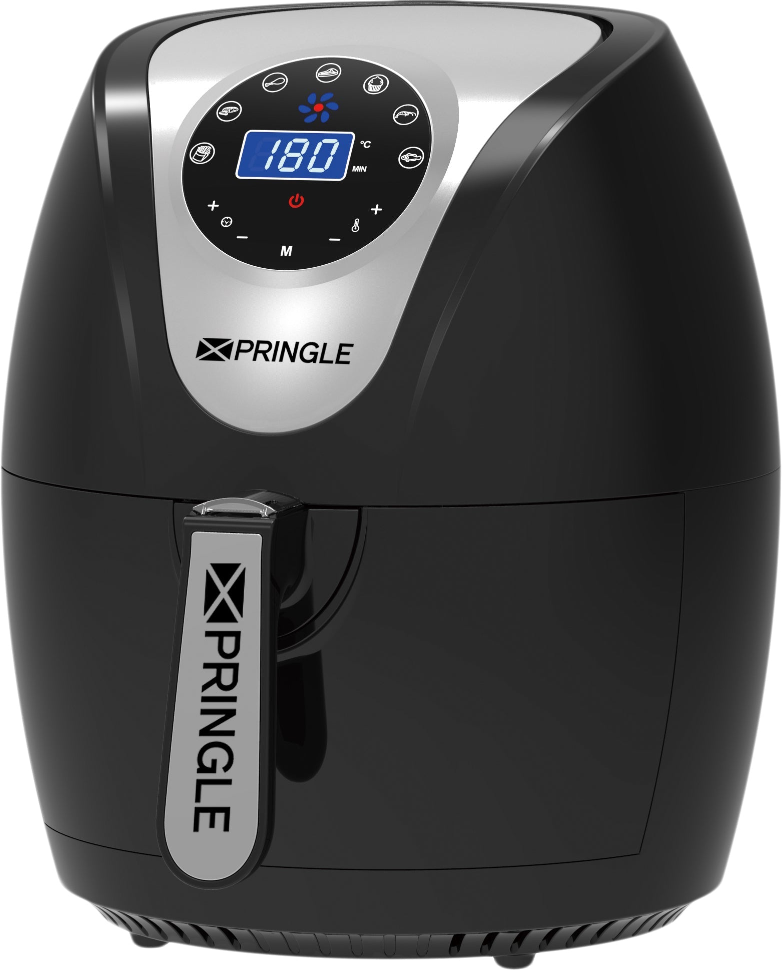 Pringle 4.5L Digital Air Fryer with 360 degree 3D rapid hot air circulation technology with beautiful touch panel display 1400 watt power (Black) - Pringle Appliances