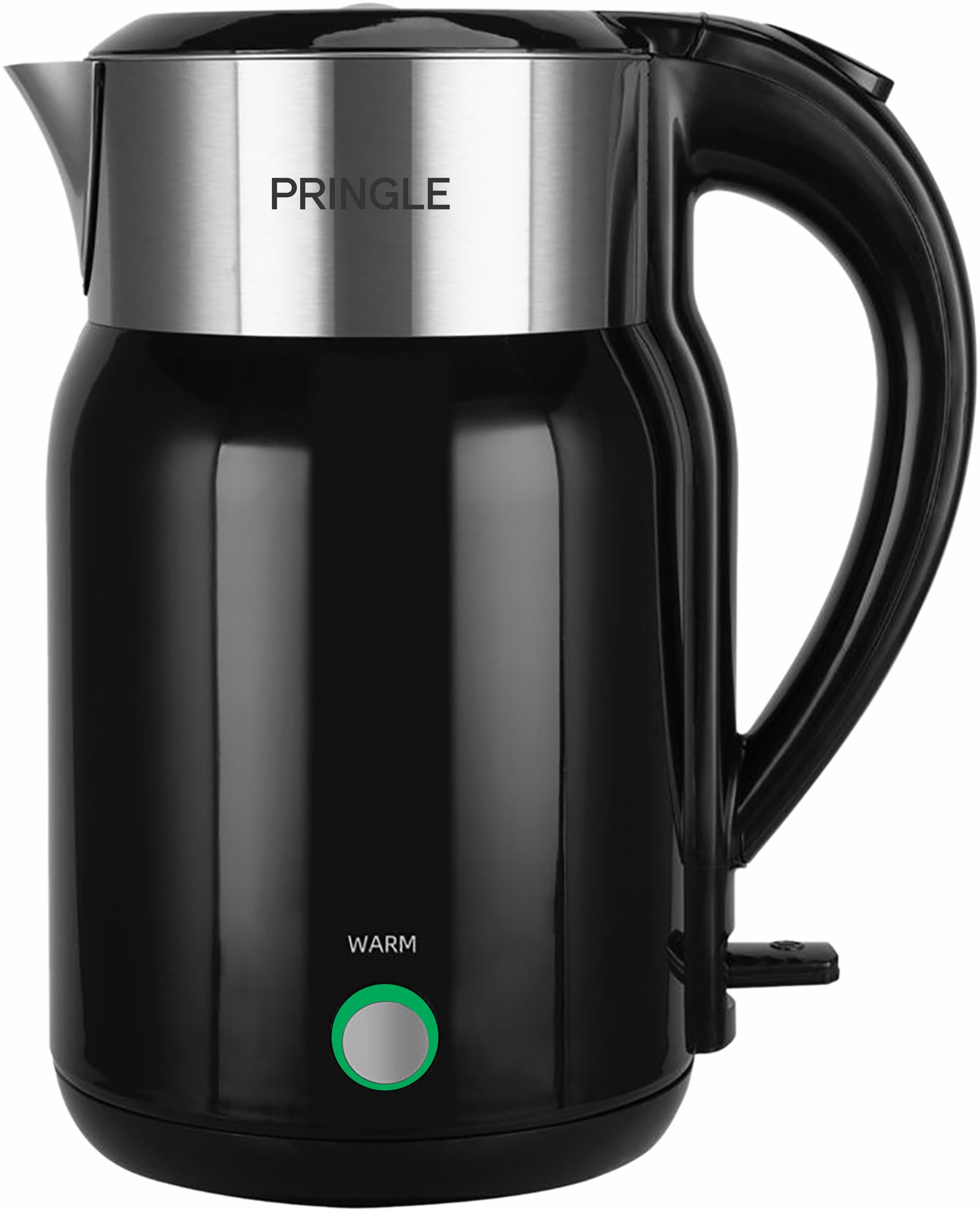 Pringle Electric Kettle Double Wall 1.8L - Haden 1500W with Boil Dry Protection & Auto-Shut Off| Inbuilt SS Filter Sieve, Concealed Heating Element| 360 Deg Cordless Base, (Black) - Pringle Appliances