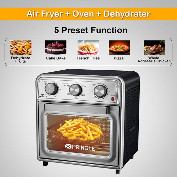 Air Oven 25| 4 in 1 Air Fryer + Convection Oven + Traditional Oven+ Dehydrator |22L|| - Pringle Appliances