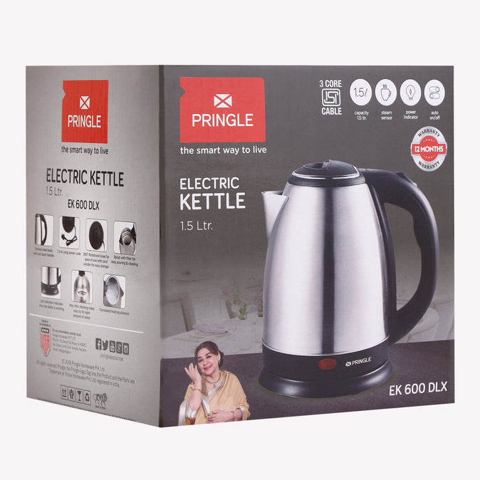 Electric Kettle 1.5L 1500W Stainless Steel EK600 Dlx - Pringle Appliances