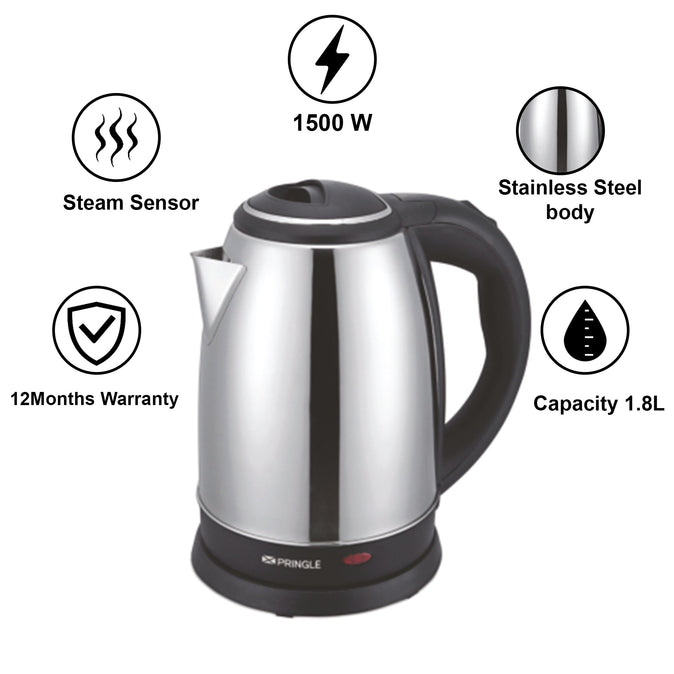 Electric Kettle 1.8L 1500W Stainless Steel Neo Dlx - Pringle Appliances