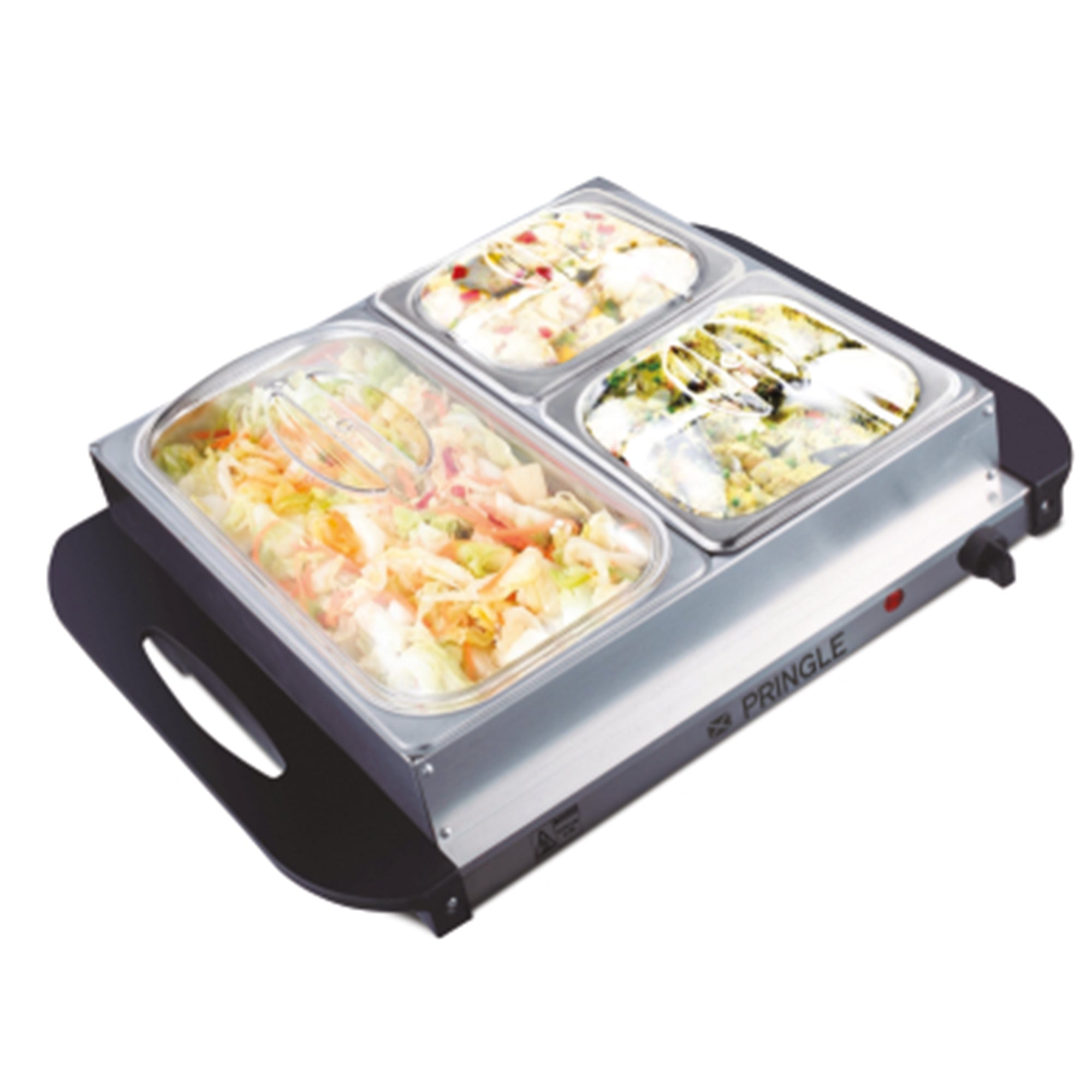 Food Warmer 1805| Buffet Server with 3 (1*2.5L+2*1.25L) containers| - Pringle Appliances