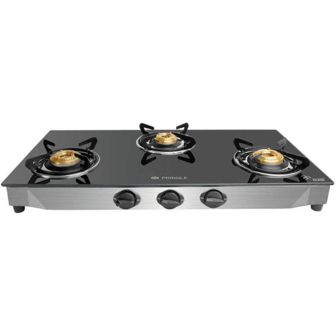 Gas Stove 3 Burner Glass Top Stainlesss Steel PGT03 SS - Pringle Appliances