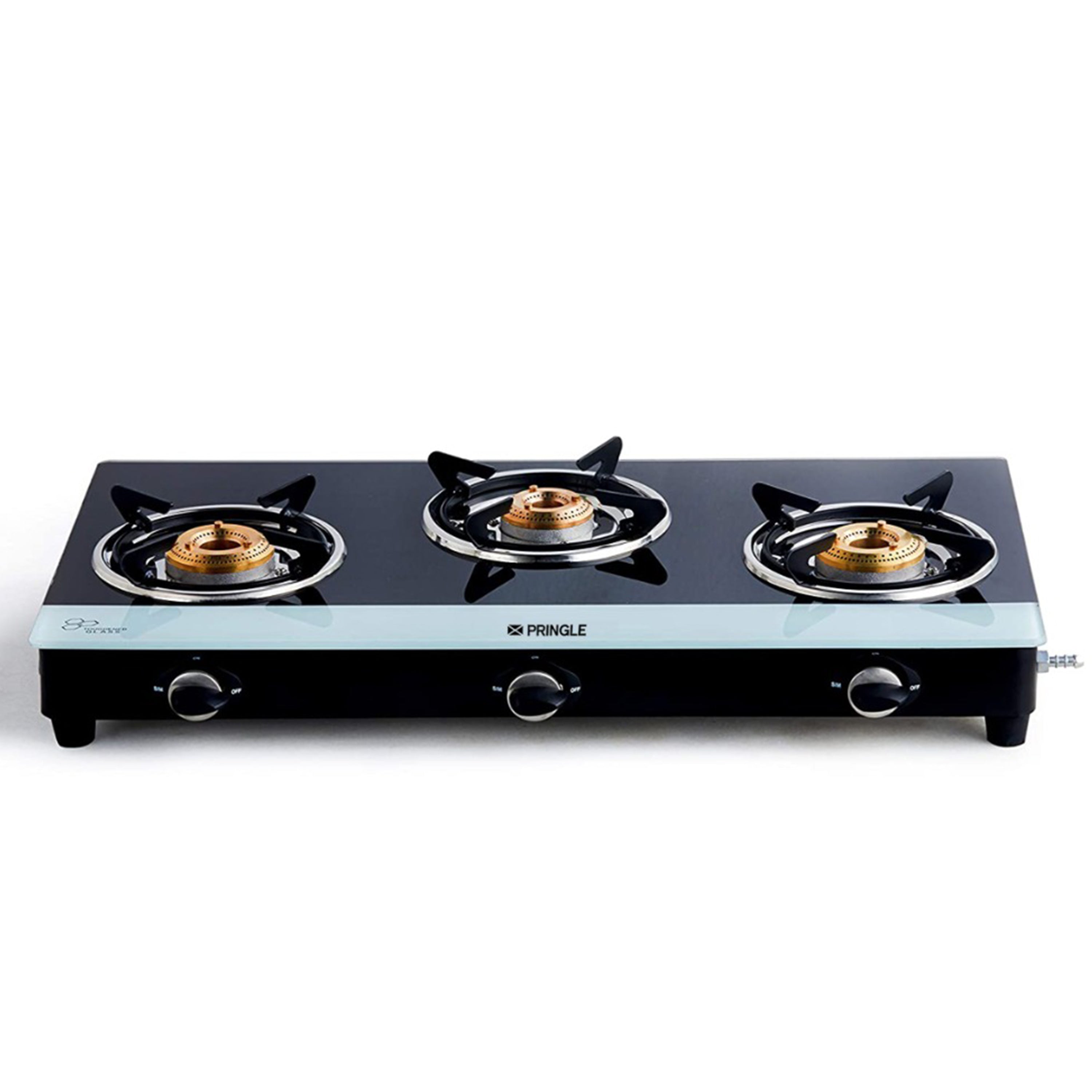 Gas Stove 3 Burner Glass Top Stainlesss Steel PGT03 WB - Pringle Appliances