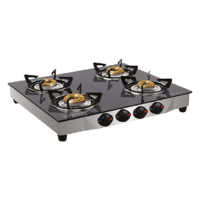Gas Stove 4 Burner Glass Top Stainlesss Steel PGT04 SS - Pringle Appliances