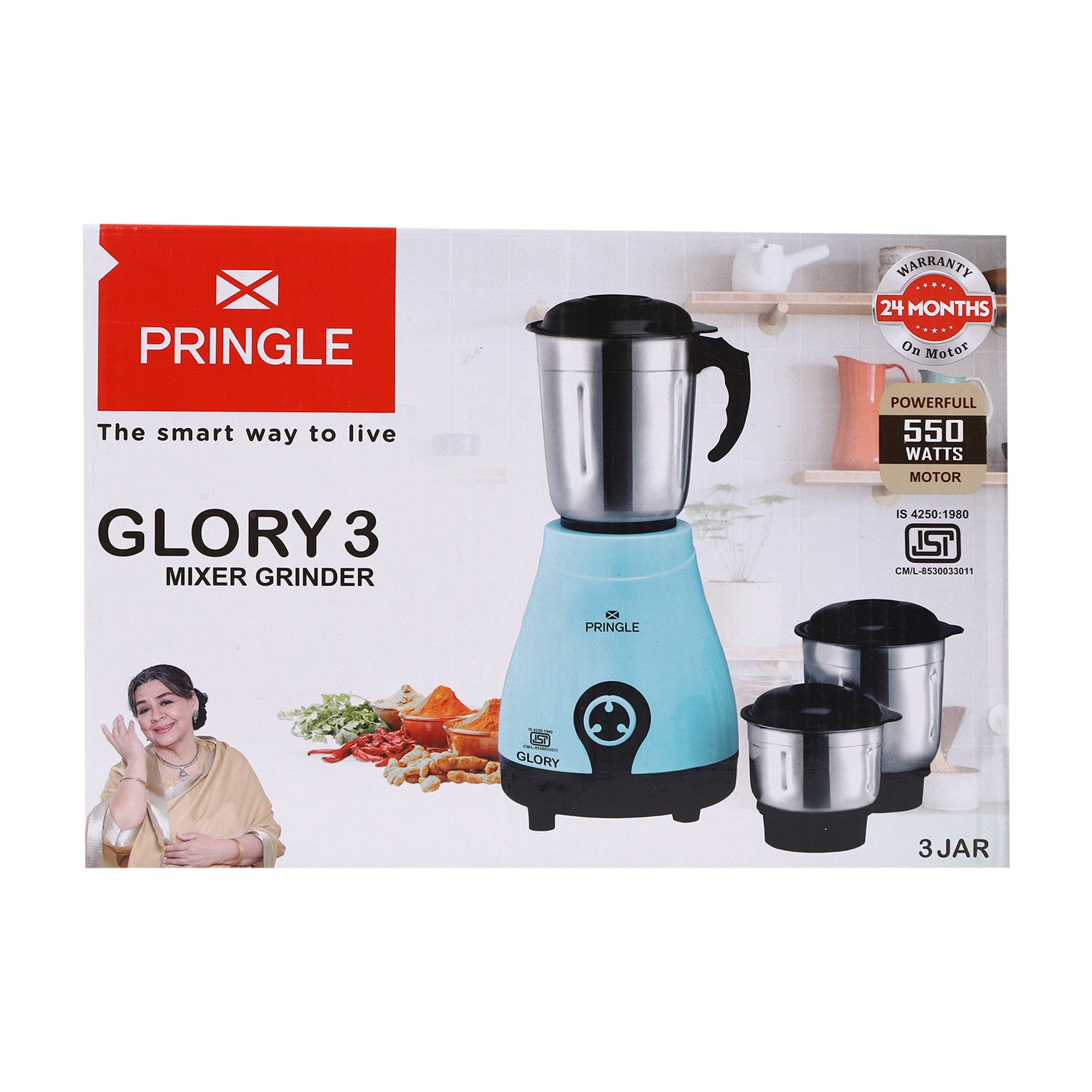Mixer Grinder With 3 Jars 550W Glory3 - Pringle Appliances