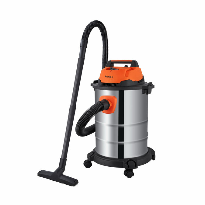 PRINGLE 1300W Vacuum Cleaner Wet and Dry Micro VC16 with 3in1 Multifunction Wet/Dry/Blowing| 18KPA Suction Stainless Steel Body (Black/Orange/Steel) - Pringle Appliances