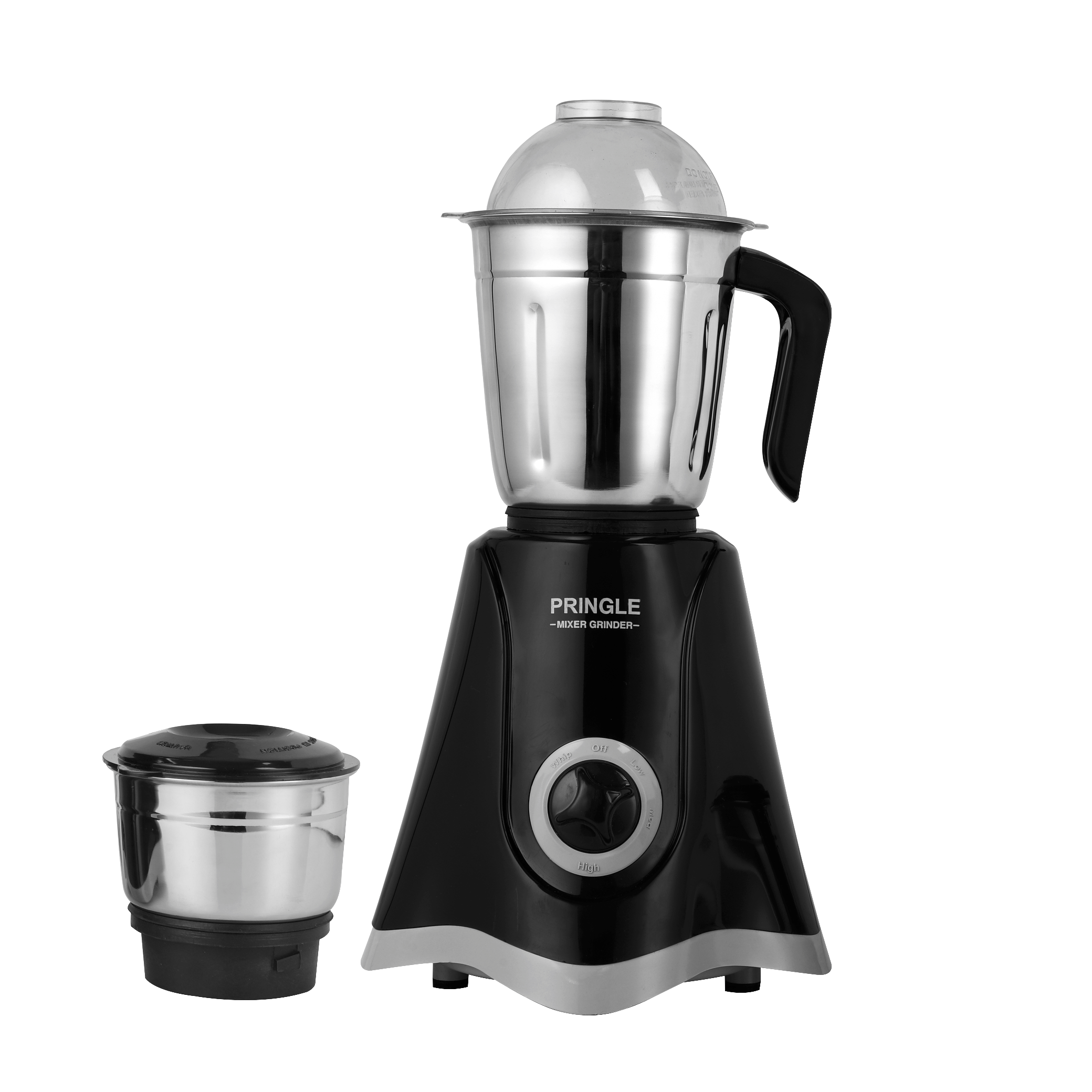 Pringle 2 Jar Mixer Grinder| 500W Powerful Motor | [ISI] Certified | 304 Grade Stainless Steel Blade| 2 Stainless Steel Jars Liquidizing Jar (1 Litres) Chutney Jar (0.4 Litres)3 Speed Options with Whip (1 Year Warranty) - Pringle Appliances