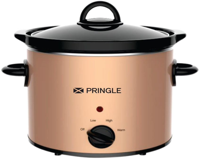 Pringle Electric Slow Cooker 4 Litre With Indicator Light | Ceramic Pot with Glass Lid | Copper Color FW 1809 (Single) - Pringle Appliances