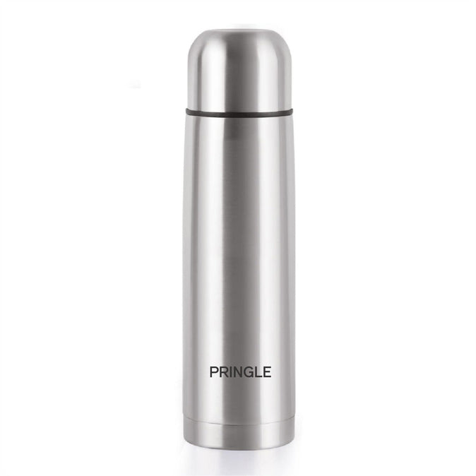 Pringle Flipstyle Stainless Steel Vacuum Insulated Flask with Jacket 750ml | Hot and Cold Water Bottle with Flip lid | Double Walled Silver Bottle for Home, Office, Travel - Pringle Appliances