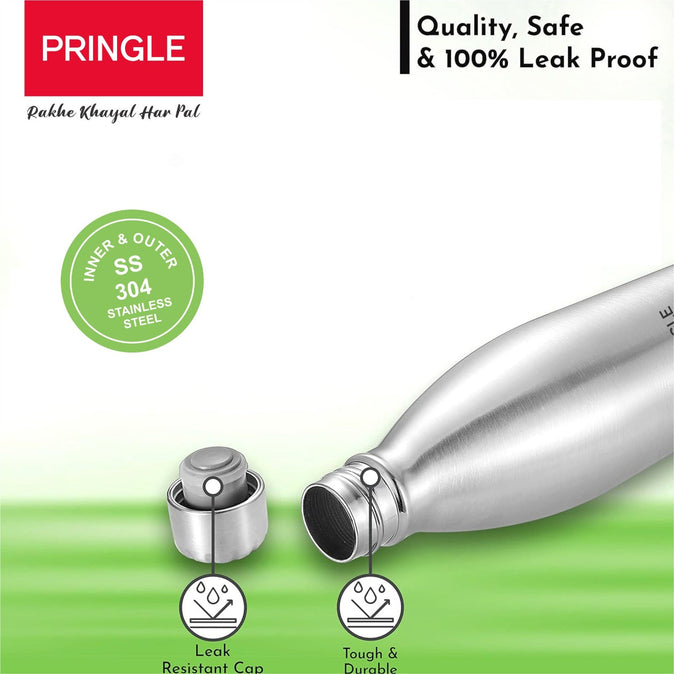 Pringle Lagoon Stainless Steel Hot and Cold Vacuum Insulated Flask, 1500ml, Steel, | Lightweight & Keeps Drinks Hot/Cold for 24+ Hours - Pringle Appliances