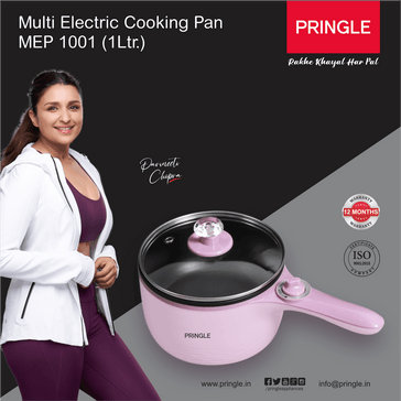 Pringle Multi Functional Electric Pan (MEP 1001) | 700W Power | 1L Capacity | Non Stick Coating and with Dual Power Settings - Pringle Appliances