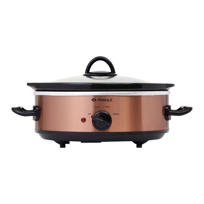 PRINGLE Slow Cooker 2.5 Liter | Ceramic Pot with Glass Lid | FW 1815 - Copper | With Indicator Light| First In India - Pringle Appliances