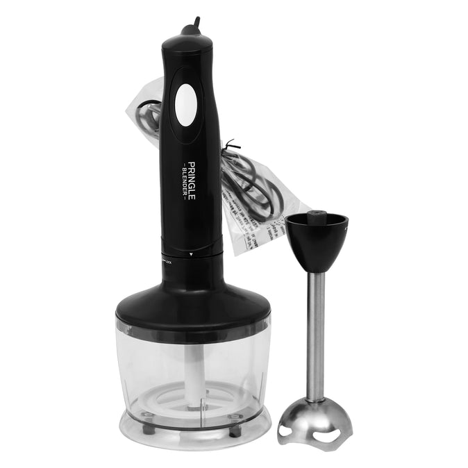 Pringle Twin Hand Blender With Chopper ,Super Silent 500 Watts Powerful Motor,800ml Chopper Attachment Compact Chopper, Detachable Steel Rod, Single Button Release, 1 Year Warranty , ISI Approved - Pringle Appliances